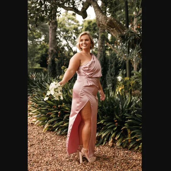 Petal Pup Dresses Petal Pup Nadia One Shoulder Dusty Rose